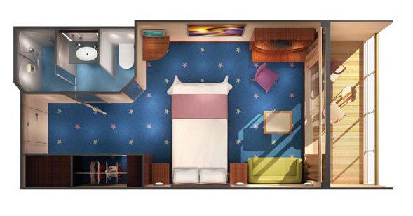 Каюта с балконом "Family Balcony Stateroom"