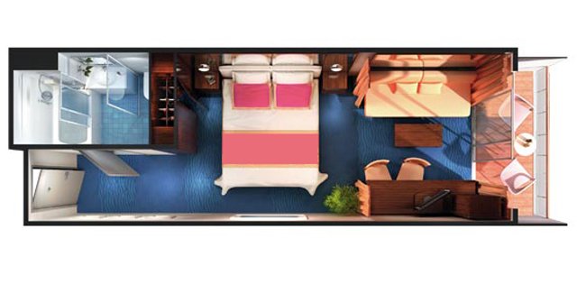 Мини-сьют "Mid-Ship Mini-Suite with Balcony"