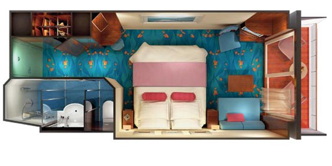 Каюта с балконом "Aft-Facing Balcony Stateroom"