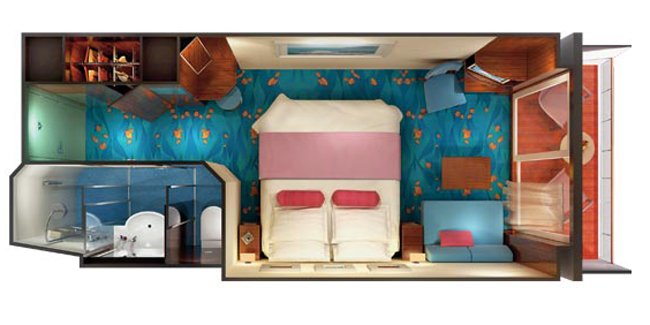 Каюта с балконом "Mid-Ship Balcony Stateroom"