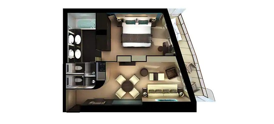 Сьют "The Haven Aft-Facing Penthouse with Master Bedroom and Balcony"