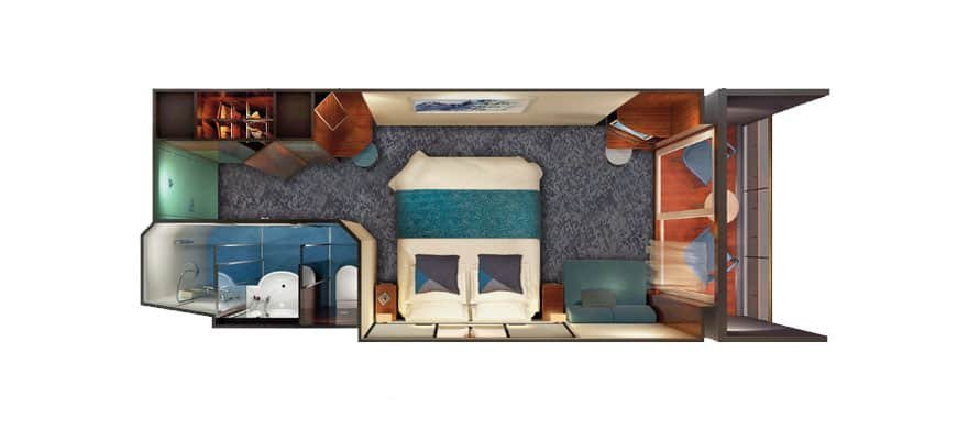 Каюта с балконом "Mid-Ship Balcony Stateroom"