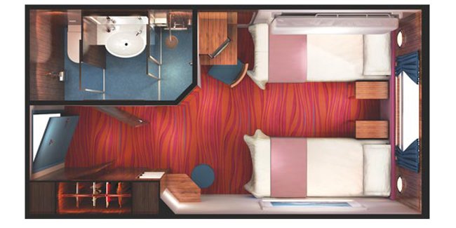 Каюта с окном "Obstructed Oceanview Stateroom"