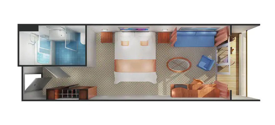 Мини-сьют "Aft-Facing Mini-Suite with Balcony"