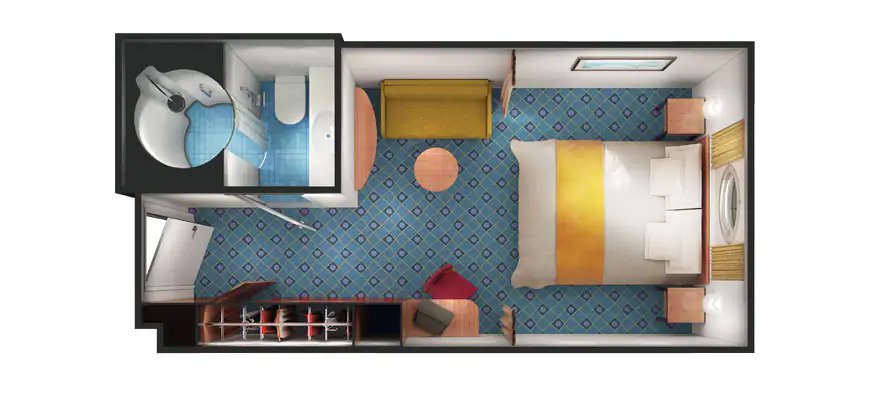 Каюта с окном "Partially Obstructed Oceanview Porthole Stateroom"