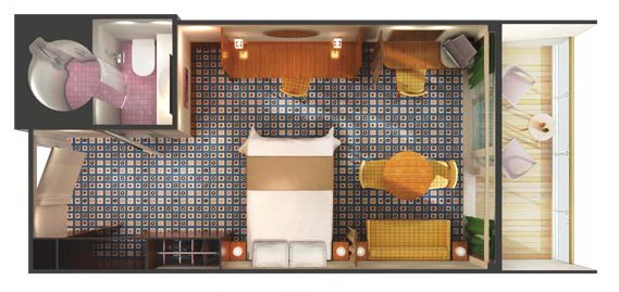 Сьют "Aft-Facing Penthouse with Large Balcony"