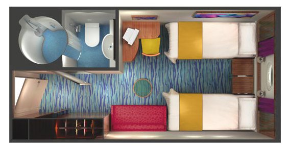 Каюта с окном "Oceanview Porthole Window Stateroom"