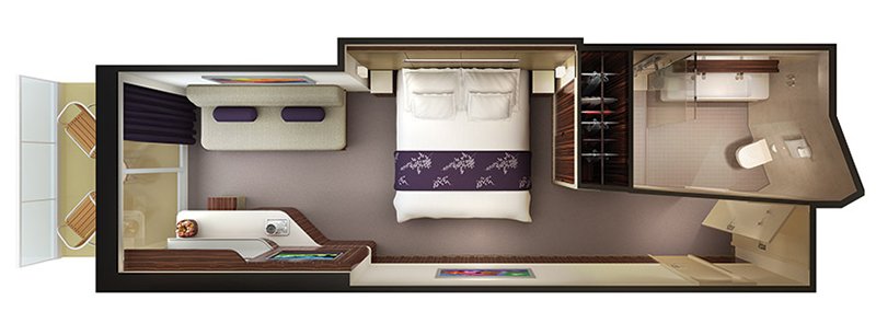 Мини-сьют "Mid-Ship Mini-Suite with Balcony"